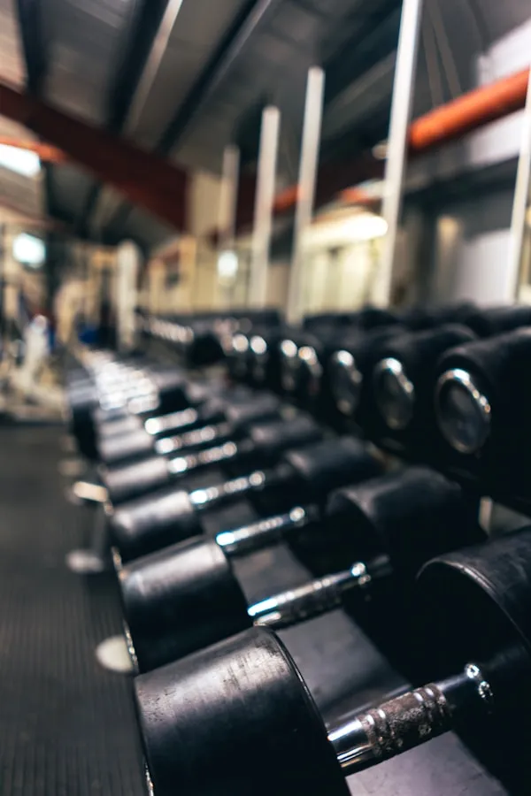 Modern gym equipment and fitness area